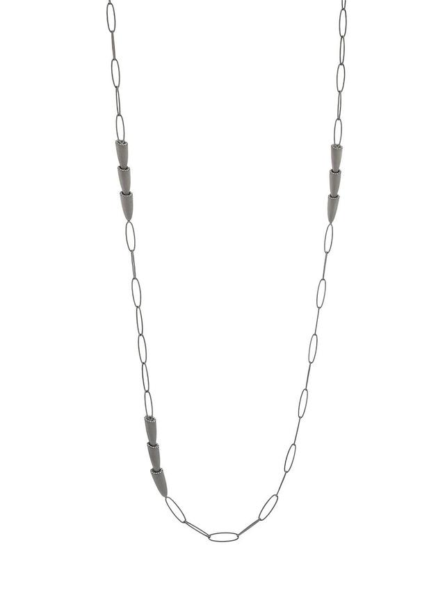 Womens Calla Titanium & Diamond Chain Necklace Product Image