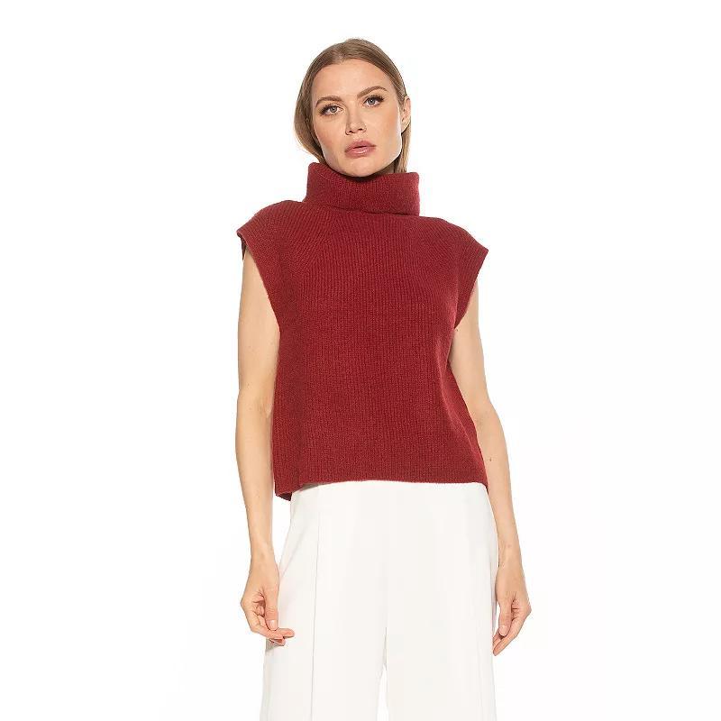 Alexia Admor Womens Jaylani Turtleneck Sweater Vest - Ivory Product Image