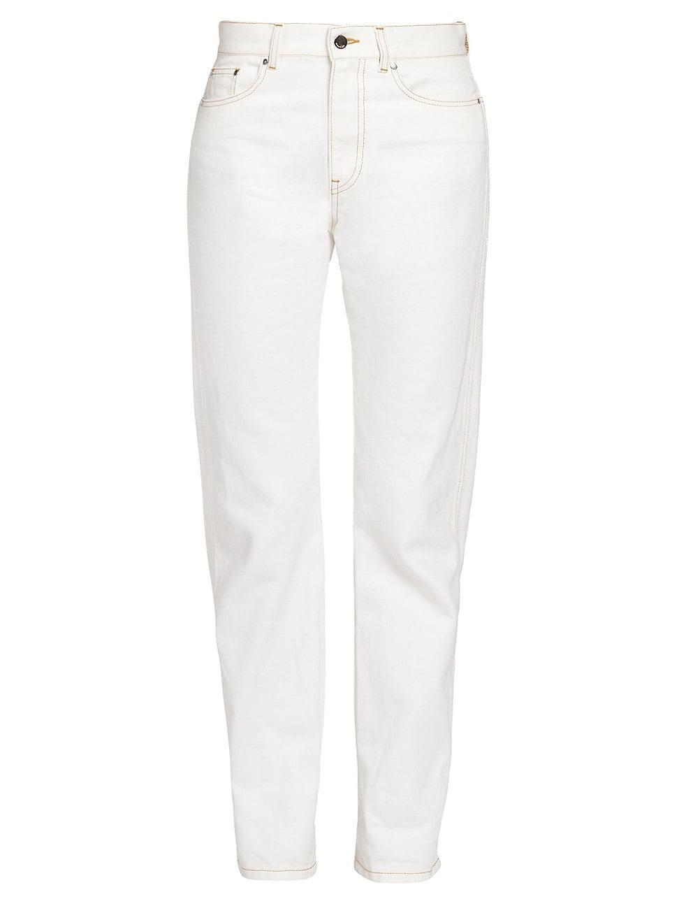 Womens High-Rise Straight-Leg Denim Trousers product image