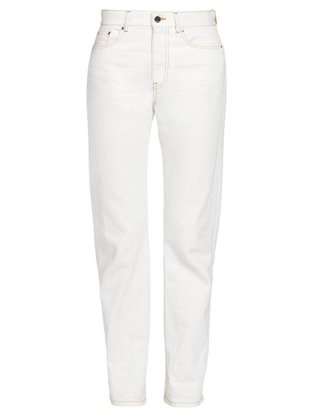 Womens High-Rise Straight-Leg Denim Trousers Product Image