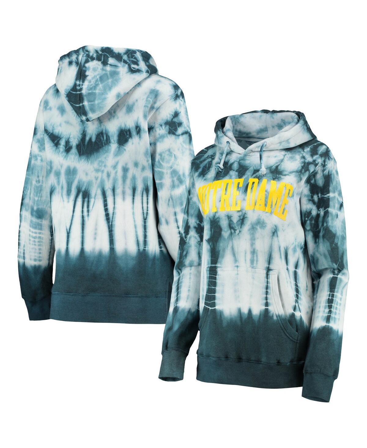 Womens Pressbox Navy Notre Dame Fighting Irish Campus Tie-Dye Pullover Hoodie Product Image