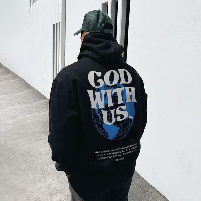 God With Us Graphic Print Pullover Hoodie Product Image