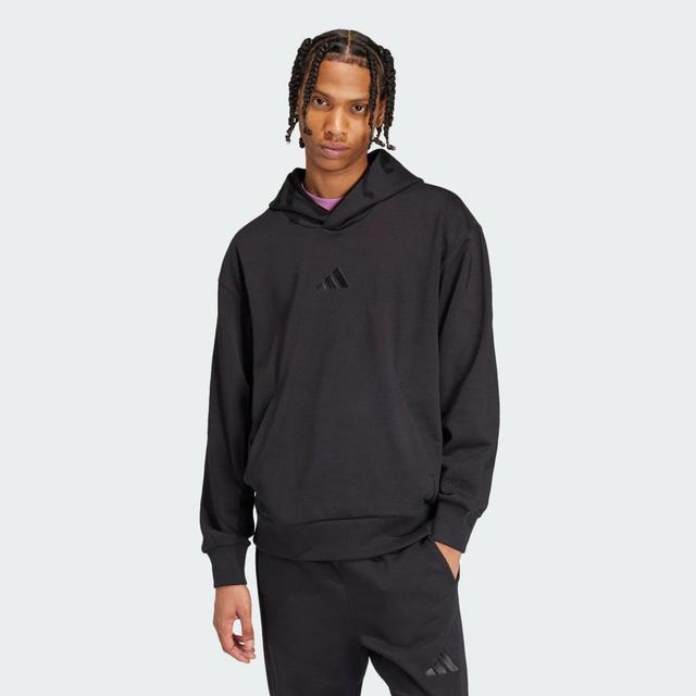 adidas ALL SZN Fleece Hoodie Black XL Mens Product Image