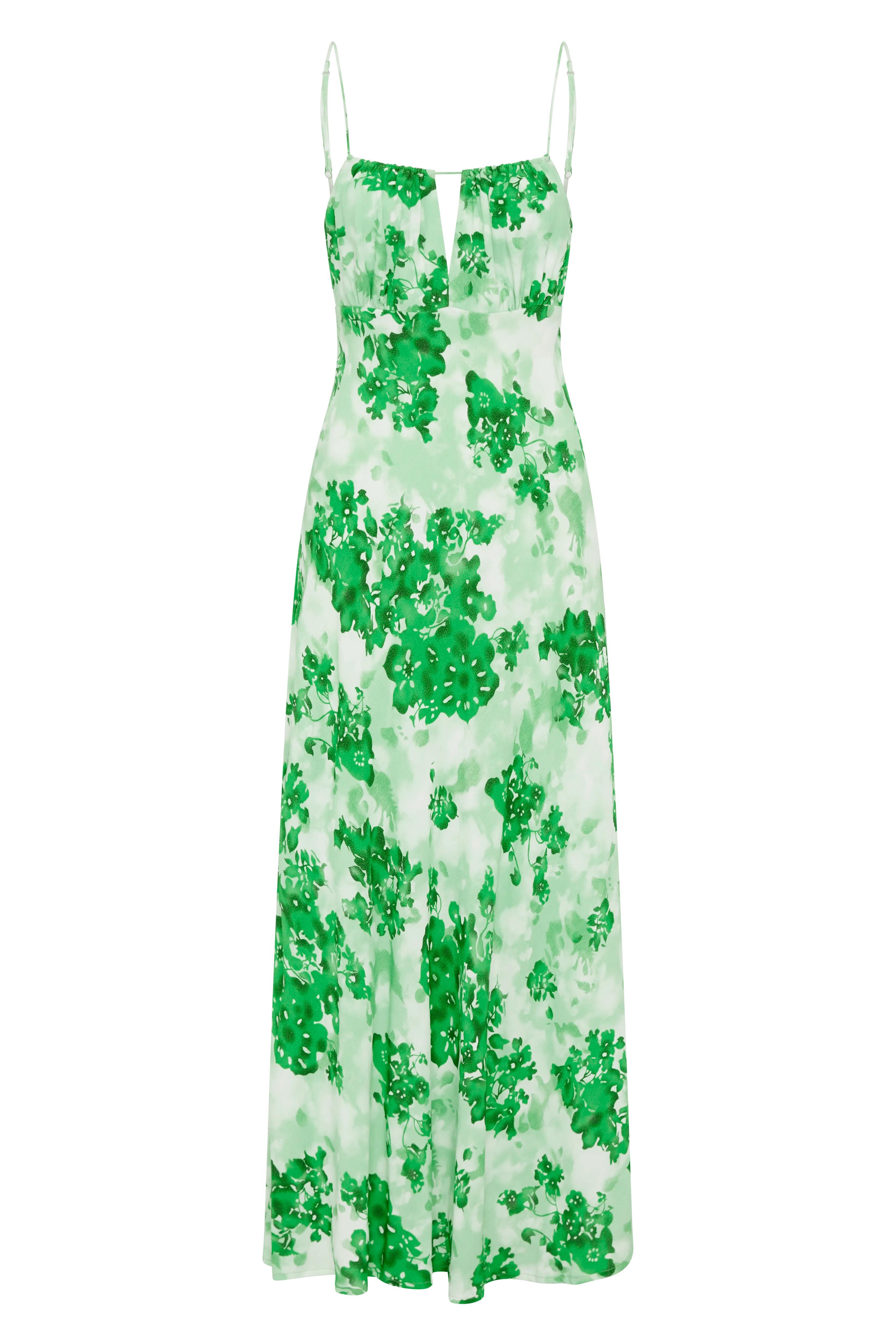 San Paolo Midi Dress Rosella Floral Green Product Image