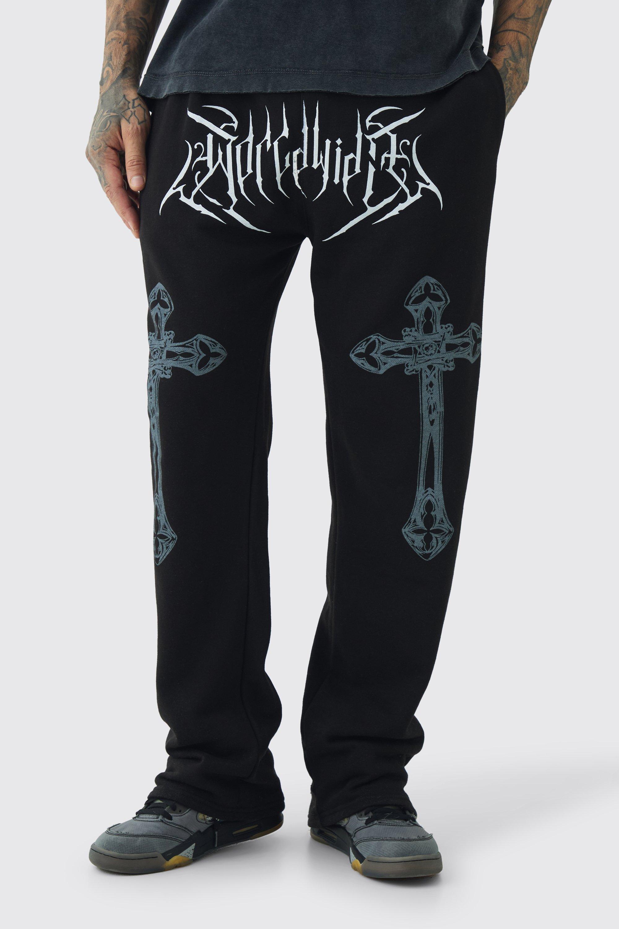 Tall Relaxed Worldwide Cross Sweatpants | boohooMAN USA product image