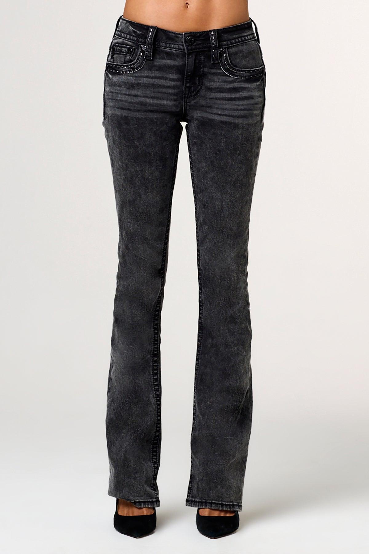 Zandra Stitched Bootcut Jeans Product Image