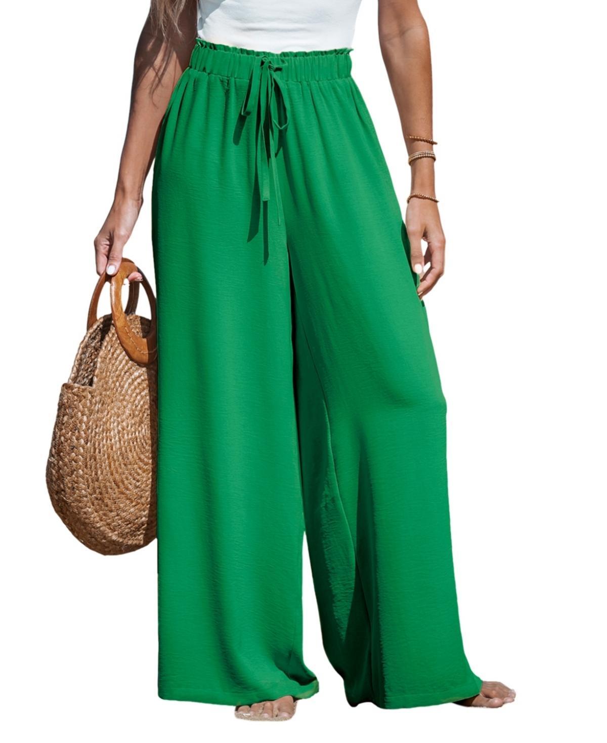 Cupshe Womens Summer Lovin Drawstring Wide-Leg Pants Product Image