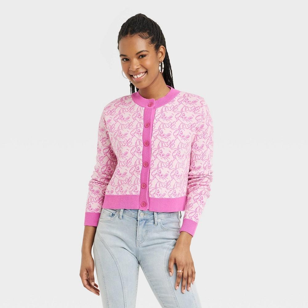 Womens Disney X Skinnydip Aristocats Marie Graphic Cardigan - Pink Product Image