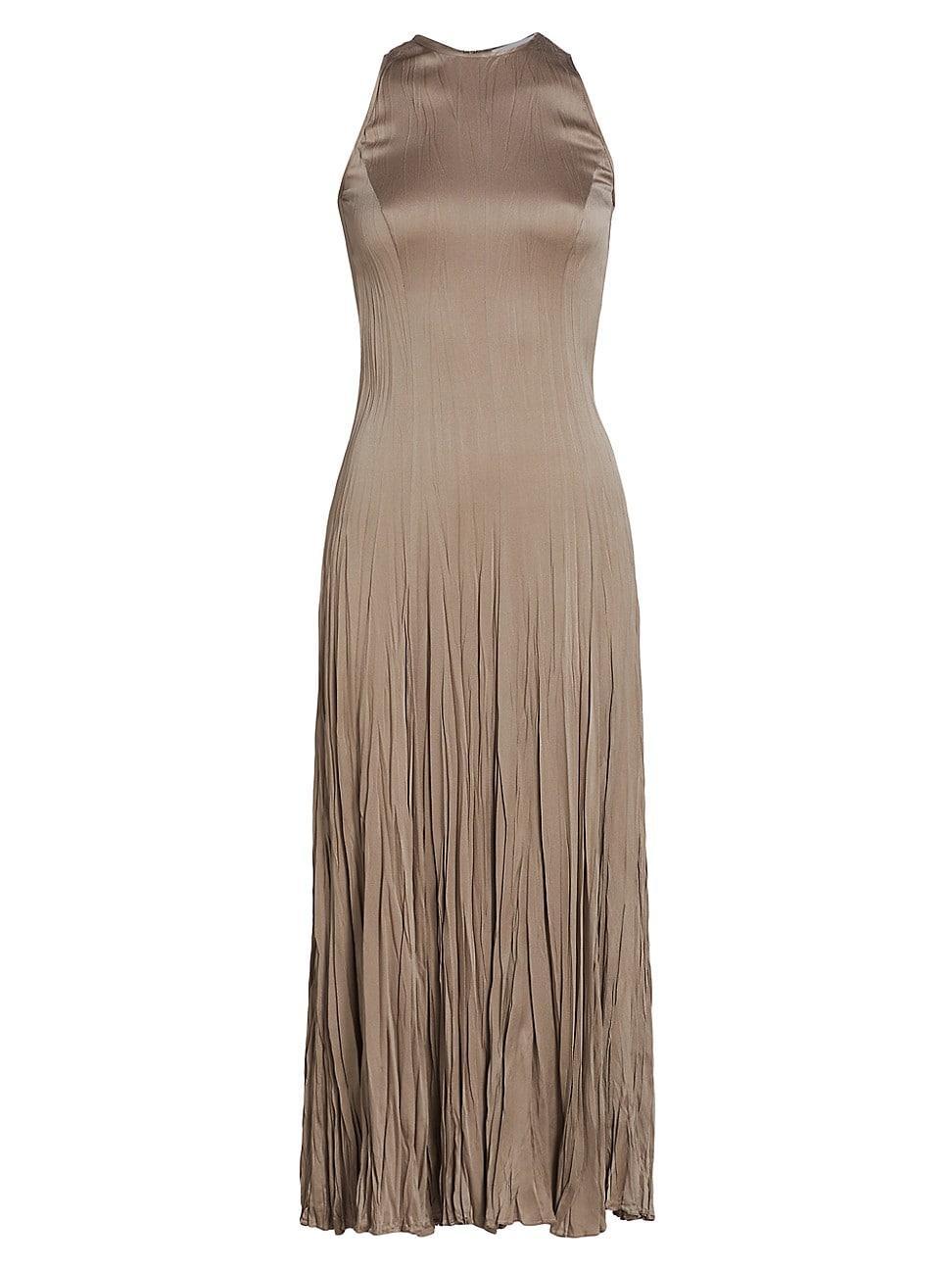 Michael Kors Collection Dgrad Pleated Sleeveless Crepe Dress Product Image