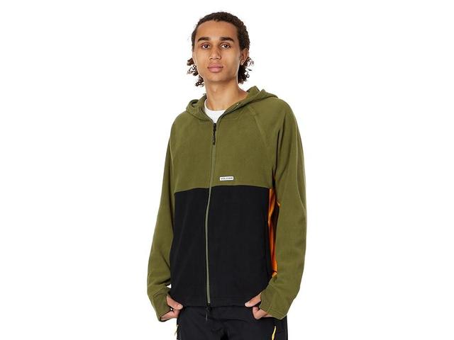 Volcom Snow Polar Fleece Hooded Full Zip (Military) Men's Clothing Product Image