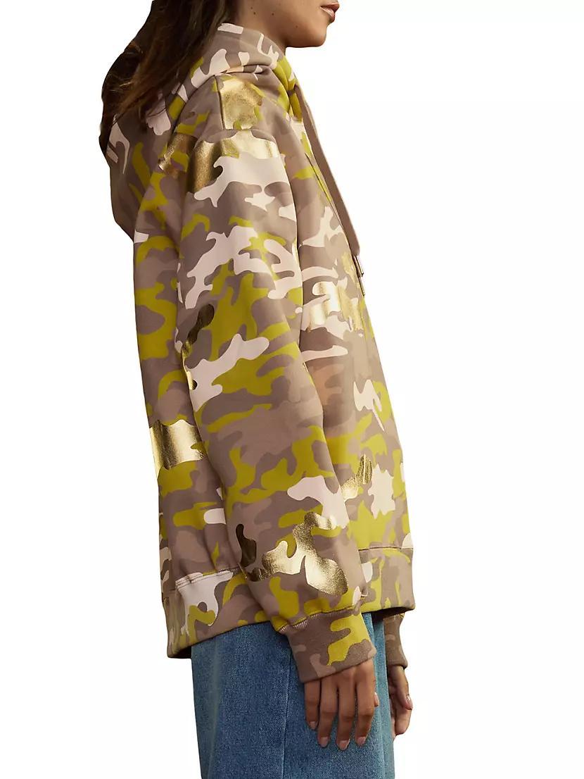 Camo Cotton-Blend Oversized Hoodie Product Image