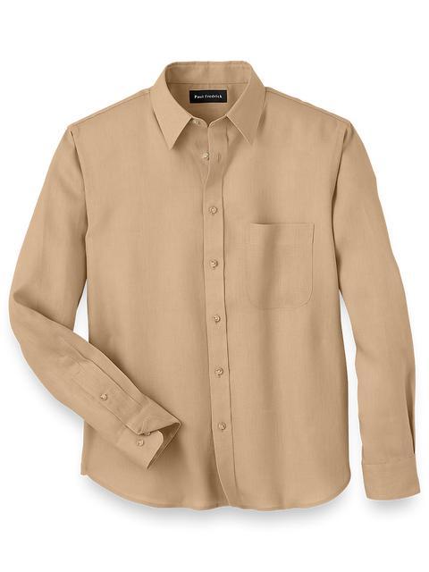 Linen Solid Casual Shirt - Tan Product Image