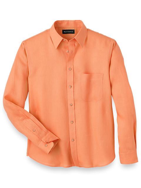 Linen Solid Casual Shirt - Pink Product Image