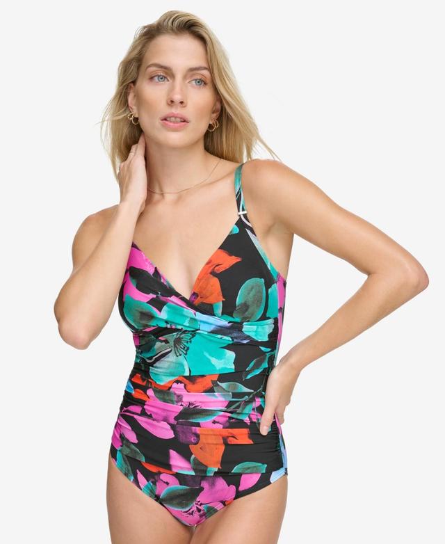 Calvin Klein Twist-Front Tummy-Control One-Piece Swimsuit, Created for Macys Product Image