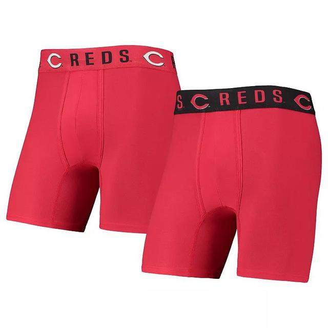 Mens Concepts Sport Red/Black Cincinnati Reds Two-Pack Flagship Boxer Briefs Set Product Image