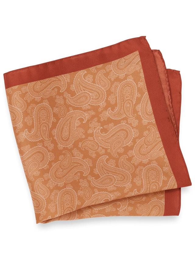 Paisley Silk Pocket Square - Orange Product Image