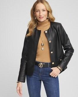 Women's Faux Leather Jacket Product Image