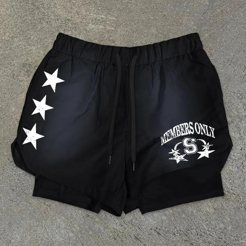 Vintage Members Only Star Graphic Performance Double Layer Quick Dry Shorts Product Image