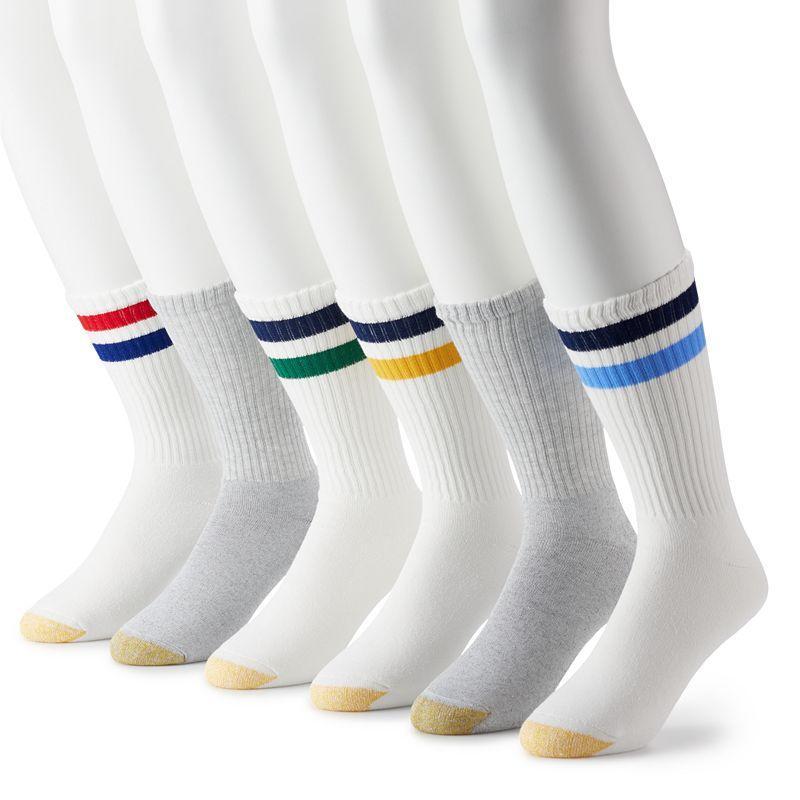 Mens GOLDTOE 6-pack Athletic Cushioned Cotton Crew Socks Product Image