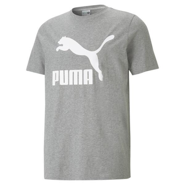 PUMA Classics Men's Logo T-Shirt in Medium Grey Heather Product Image