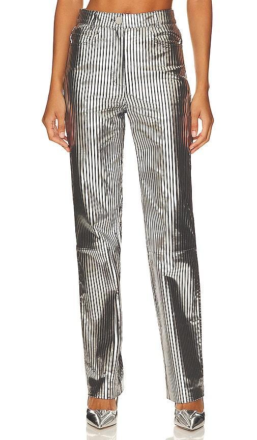 Striped Leather Pants Product Image