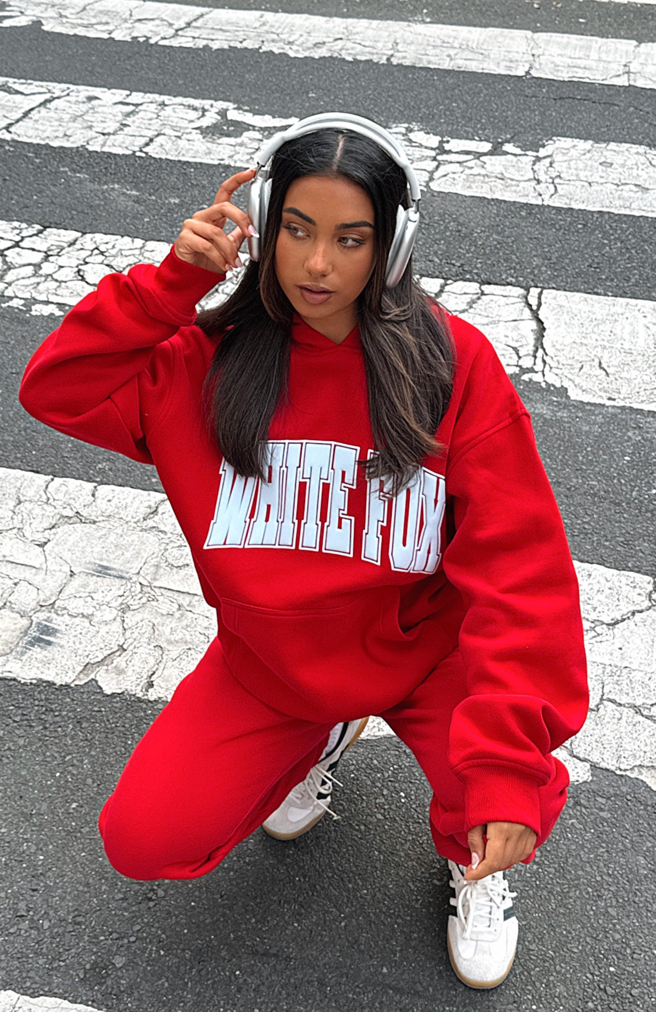 Decade Classics Varsity Oversized Hoodie Red Product Image