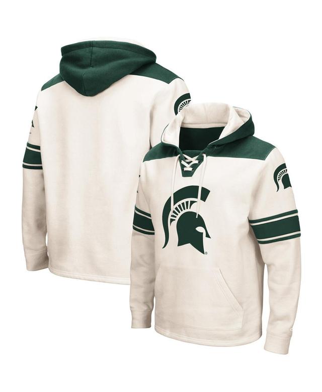 Mens Colosseum Cream Michigan State Spartans 2.0 Lace-Up Pullover Hoodie Product Image