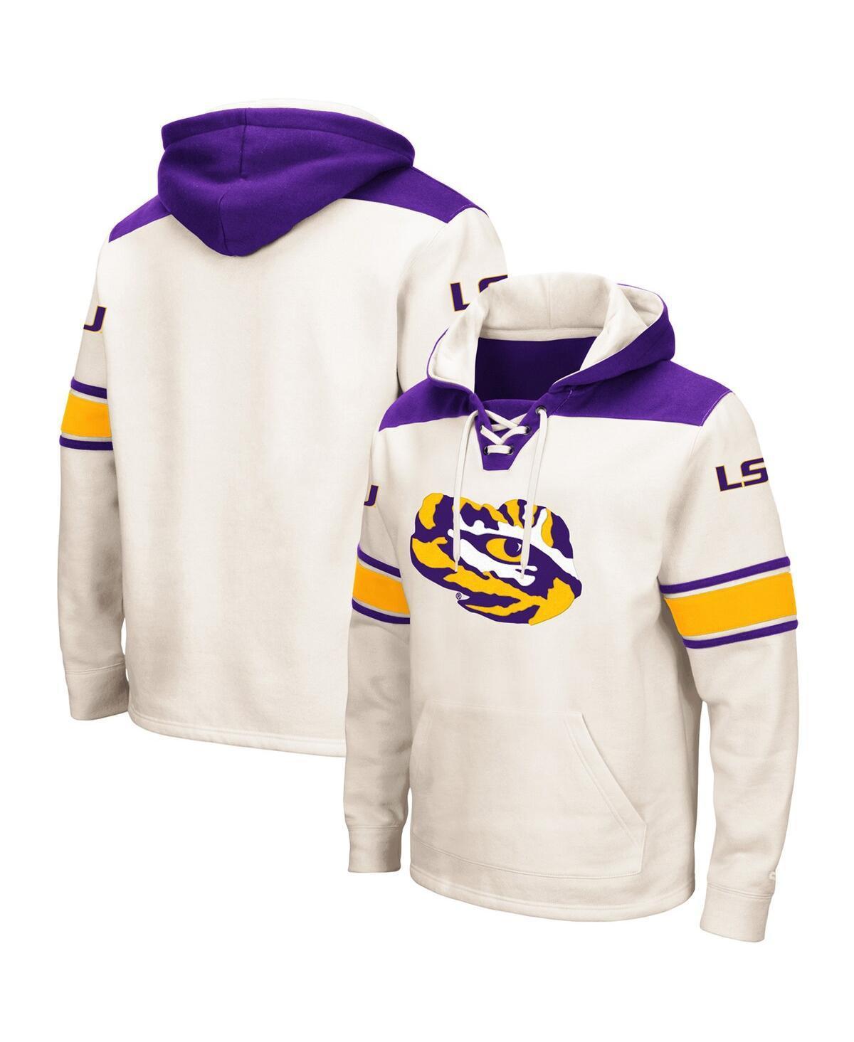 Mens Colosseum Cream Lsu Tigers 2.0 Lace-Up Hoodie Product Image