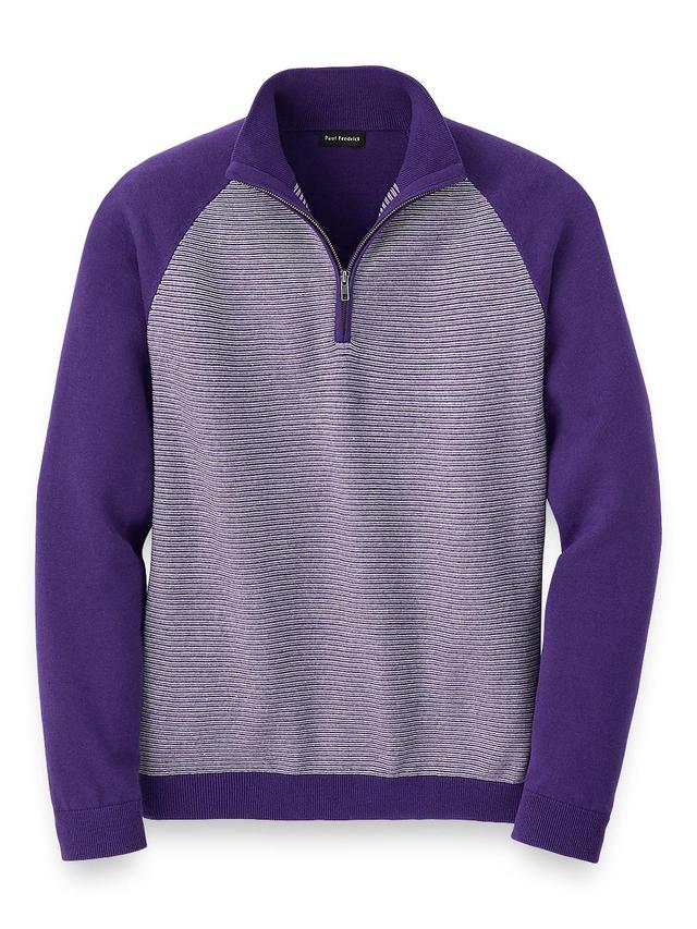 Cotton Zip Mock Neck Sweater Product Image