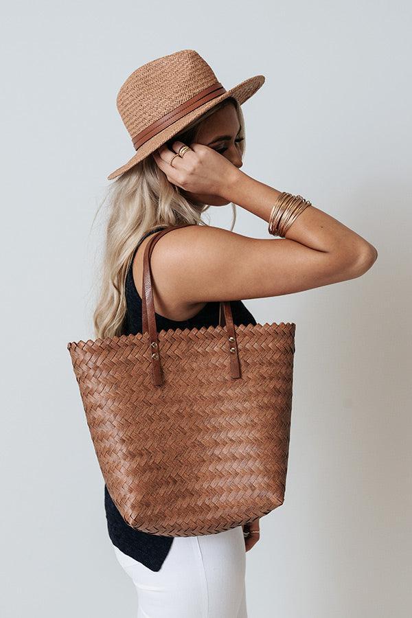 Mystical Charm Woven Tote In Brown Product Image