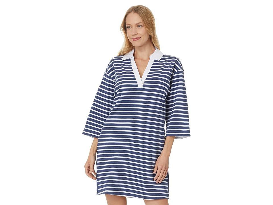 Tommy Bahama Jovanna Stripe 3/4 Sleeve Dress (Island Heather) Women's Dress Product Image