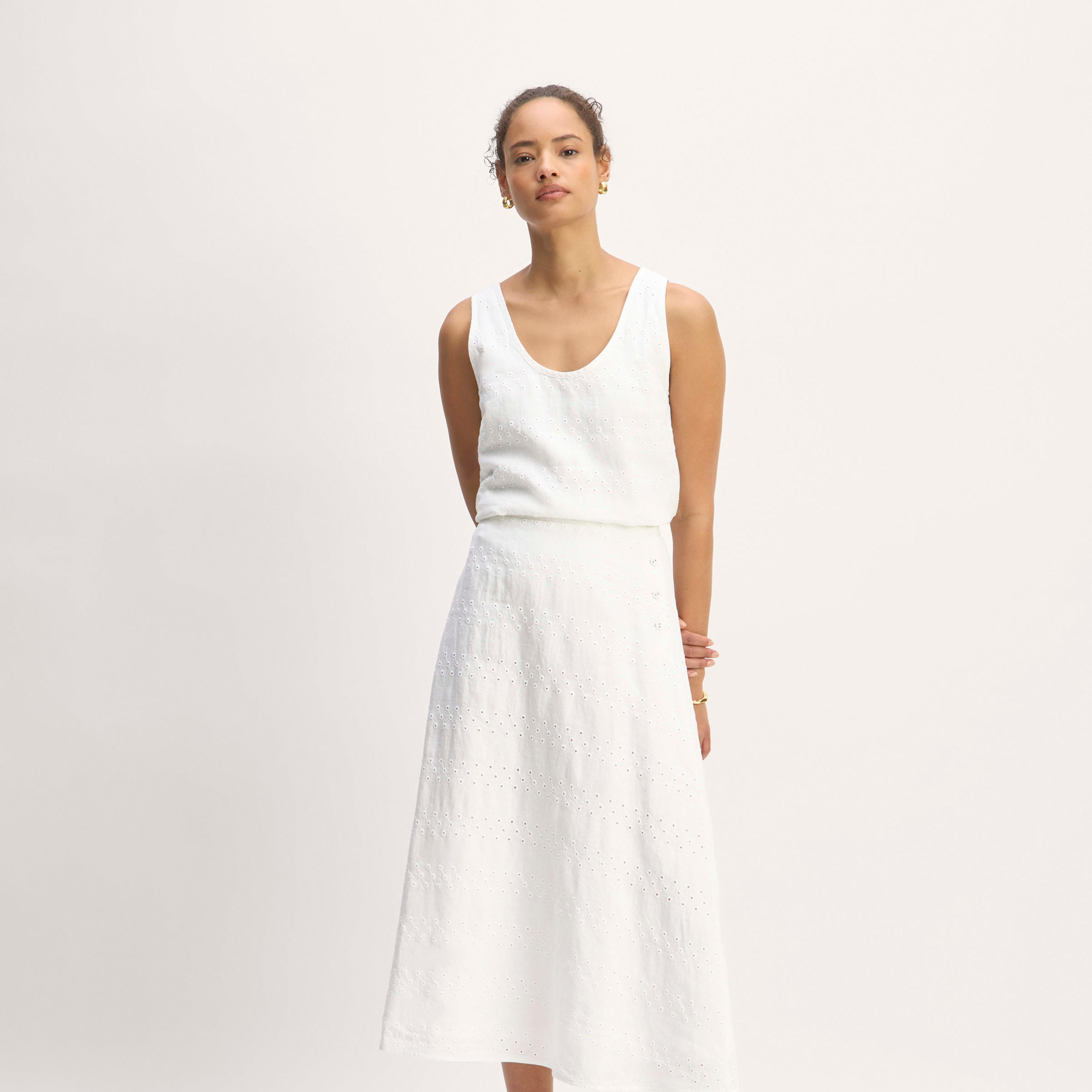 Womens Linen Eyelet Midi Skirt by Everlane Product Image