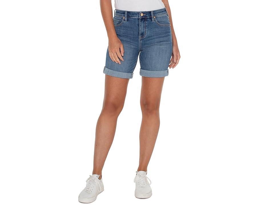 Liverpool Los Angeles Marley Cuffed Girlfriend Denim Shorts Product Image