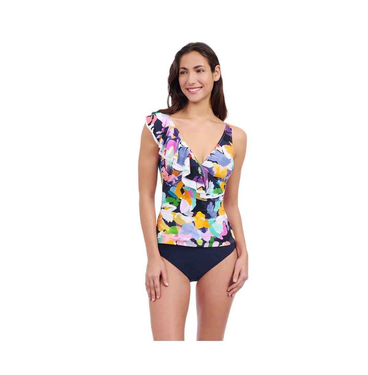 Profile by Gottex Womens Holi Ruffle V Neck Surplice Tankini Product Image