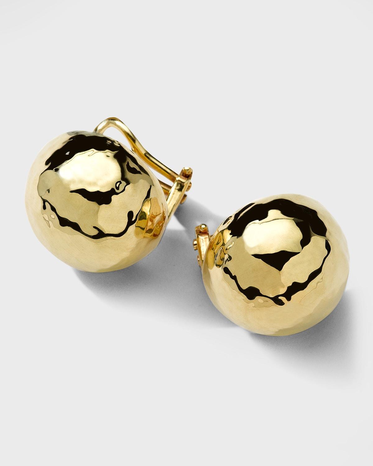 Medium Hammered Pinball Clip Stud Earrings in 18K Gold Product Image