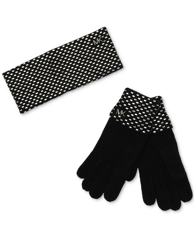 Michael Michael Kors Womens Studded Gloves & Headband Set Product Image