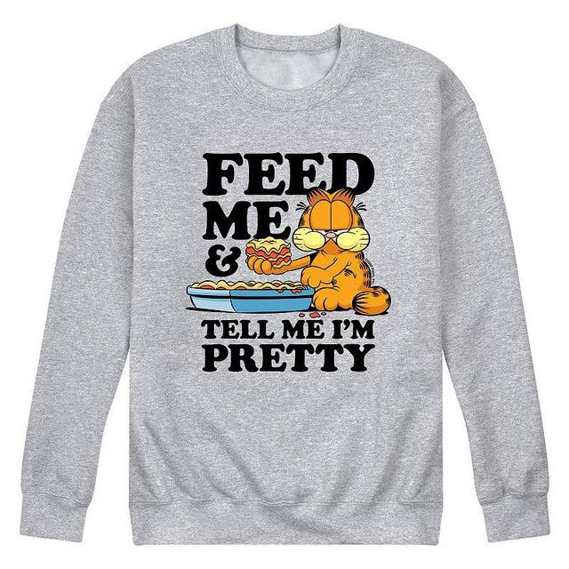 Mens Garfield Feed Me Sweatshirt Athletic Grey Product Image