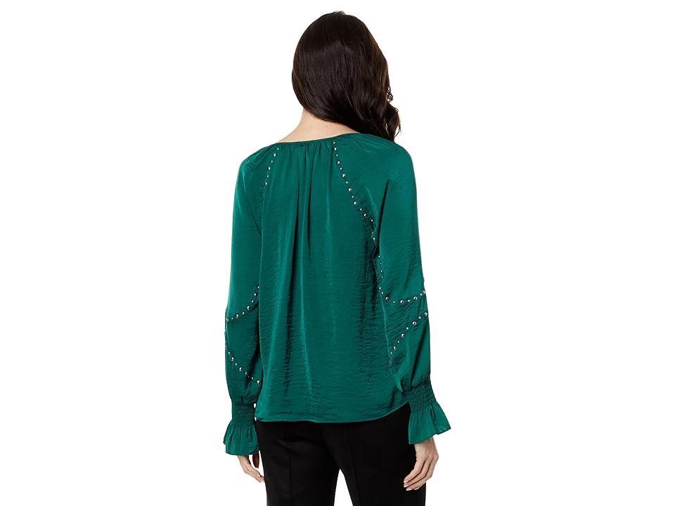 Vince Camuto Bead Detail Hammered Satin Top Product Image