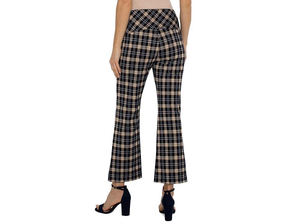 Liverpool Los Angeles Stella Pull-On Mid-Rise Kick Flare Plaid Jacquard Knit (Dark Navy Tartan Plaid) Women's Dress Pants Product Image