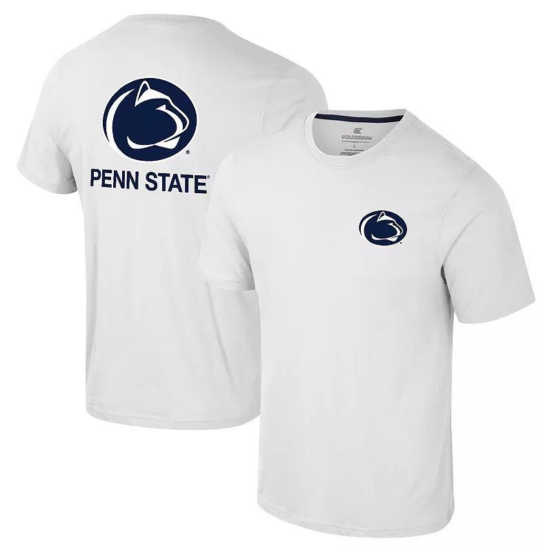 Colosseum Mens White Penn State Nittany Lions Logo Lockup 2-Hit Active Blend T-Shirt Product Image