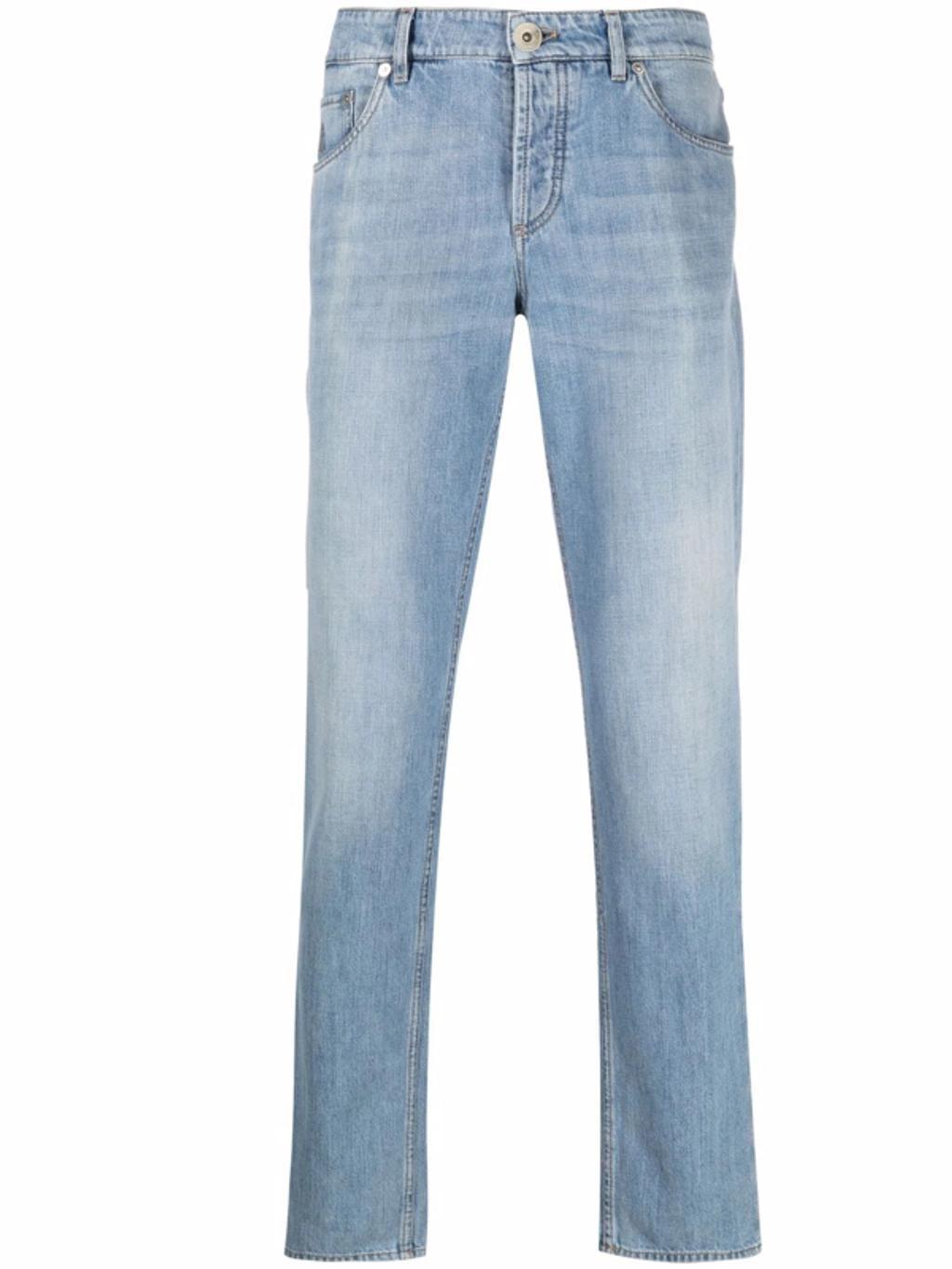 Slim-cut Denim Jeans In Blue Product Image