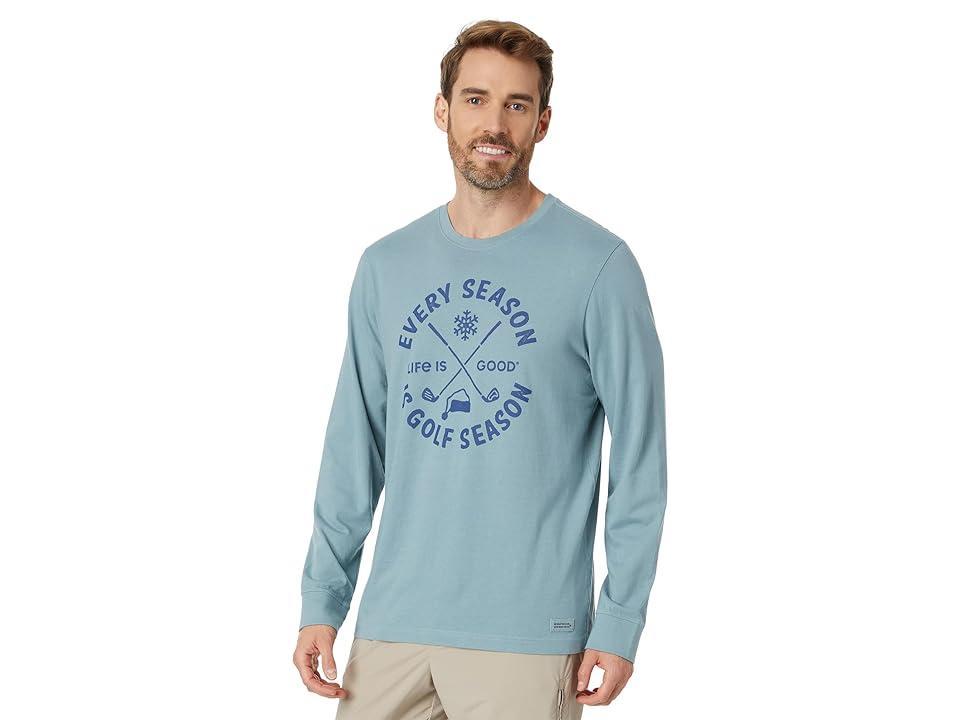 Life is Good Every Season is Golf Season Long Sleeve Crusher Tee (Smoky ) Men's Clothing Product Image