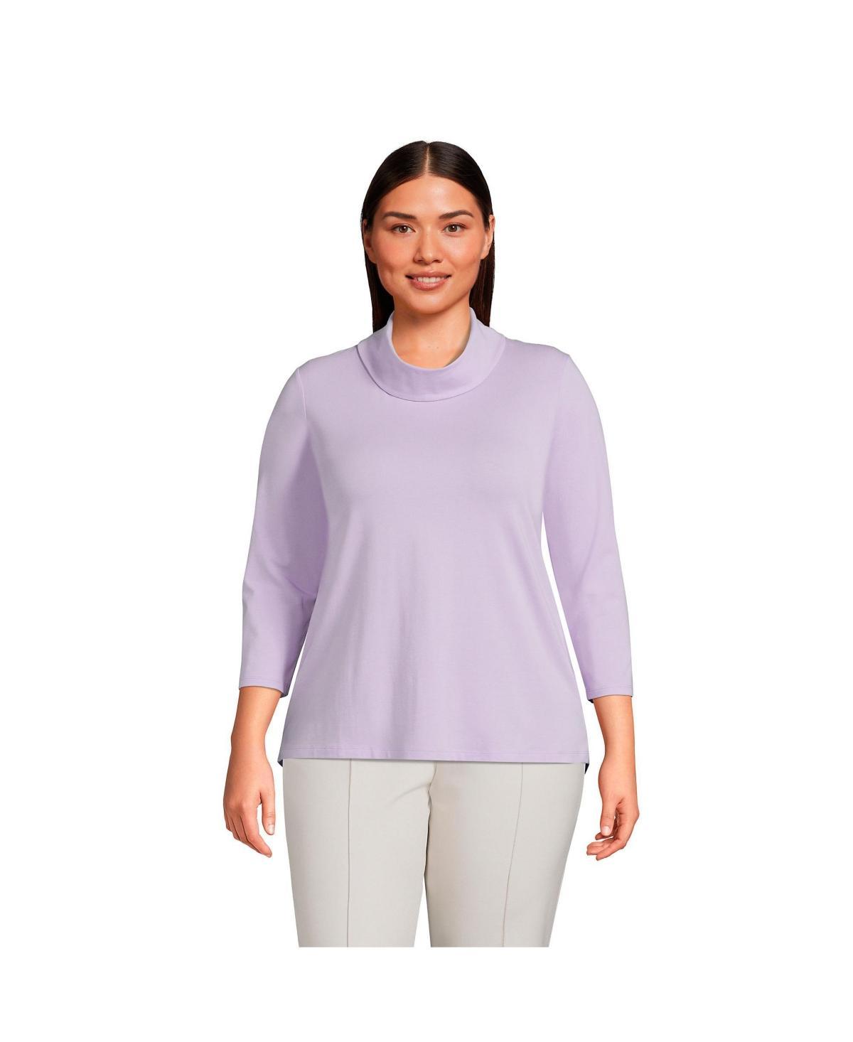 Plus Size Lands End Lightweight Jersey Cowl Neck Top, Womens Product Image