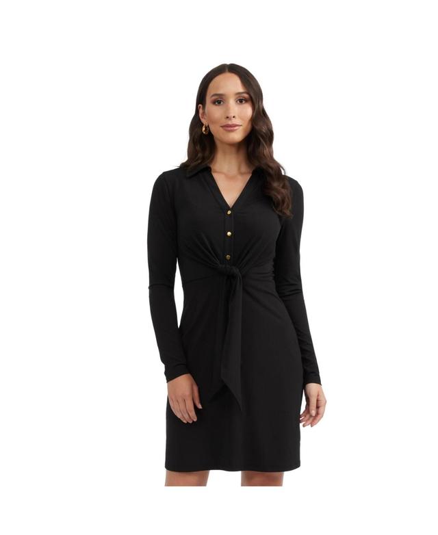 Ellen Tracy Womens Tie Front Shirt Dress Product Image