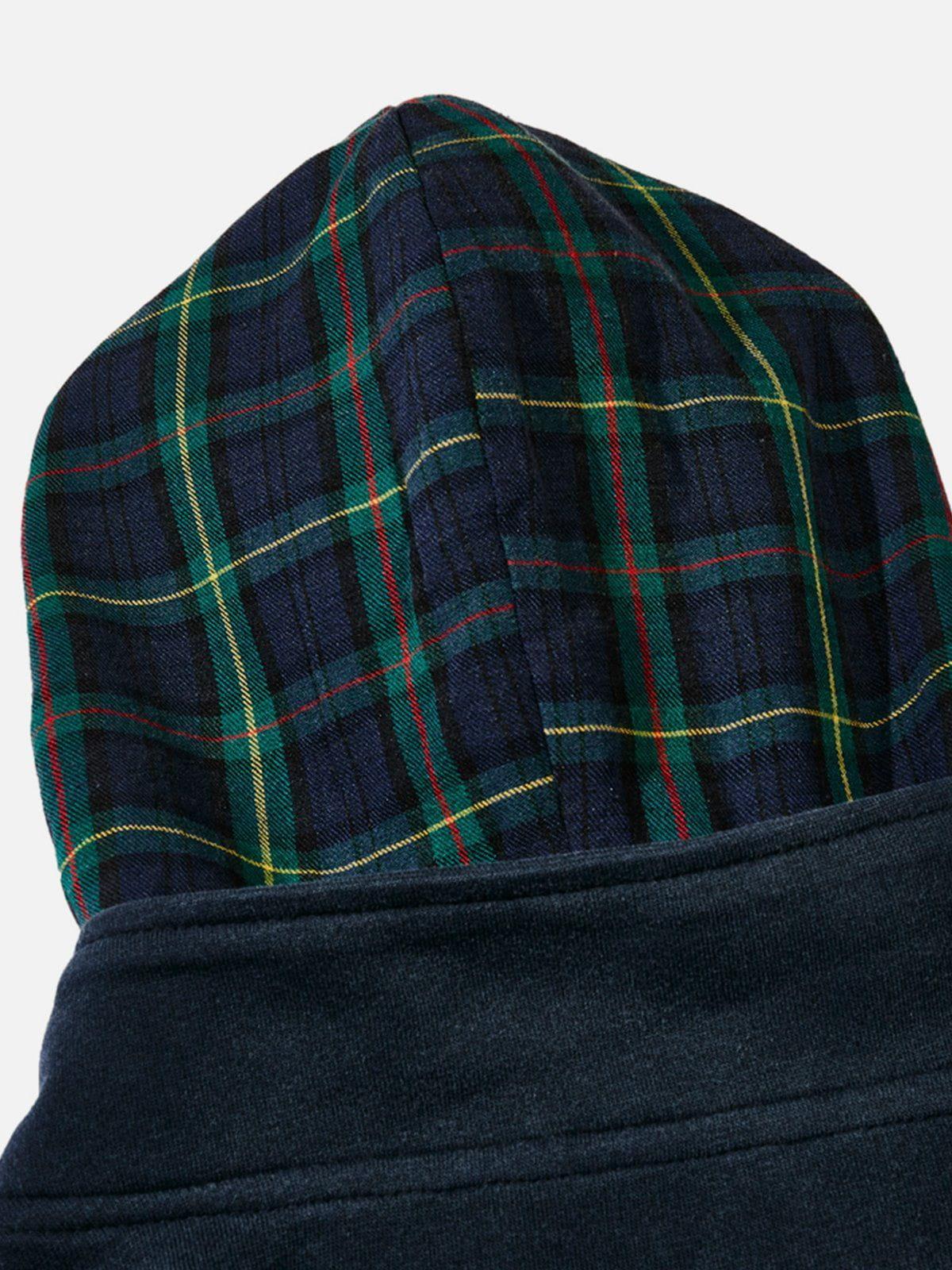 Aelfric Eden Basic Plaid Washed Zip Up Hoodie Product Image