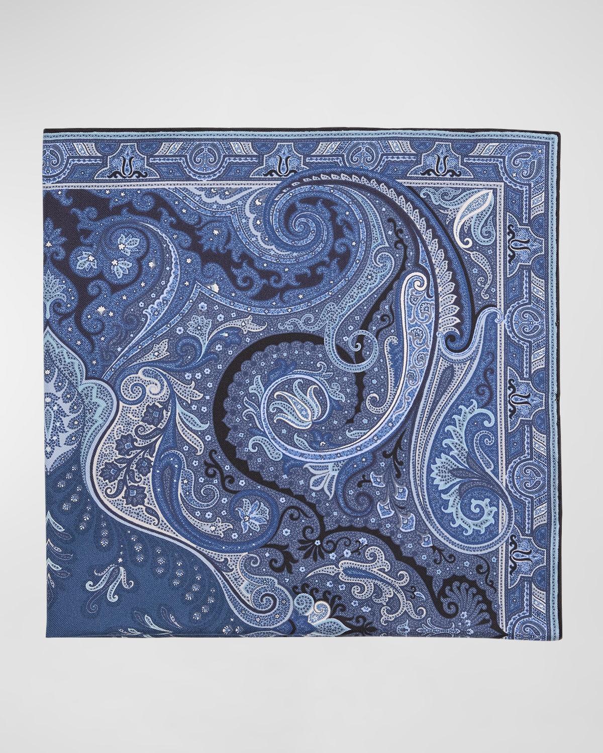 Men's Paisley Silk Twill Pocket Square Product Image