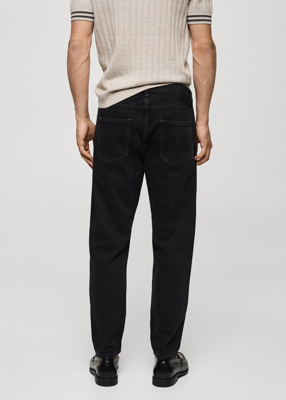 MANGO MAN - Ben tapered cropped jeans black denimMen Product Image