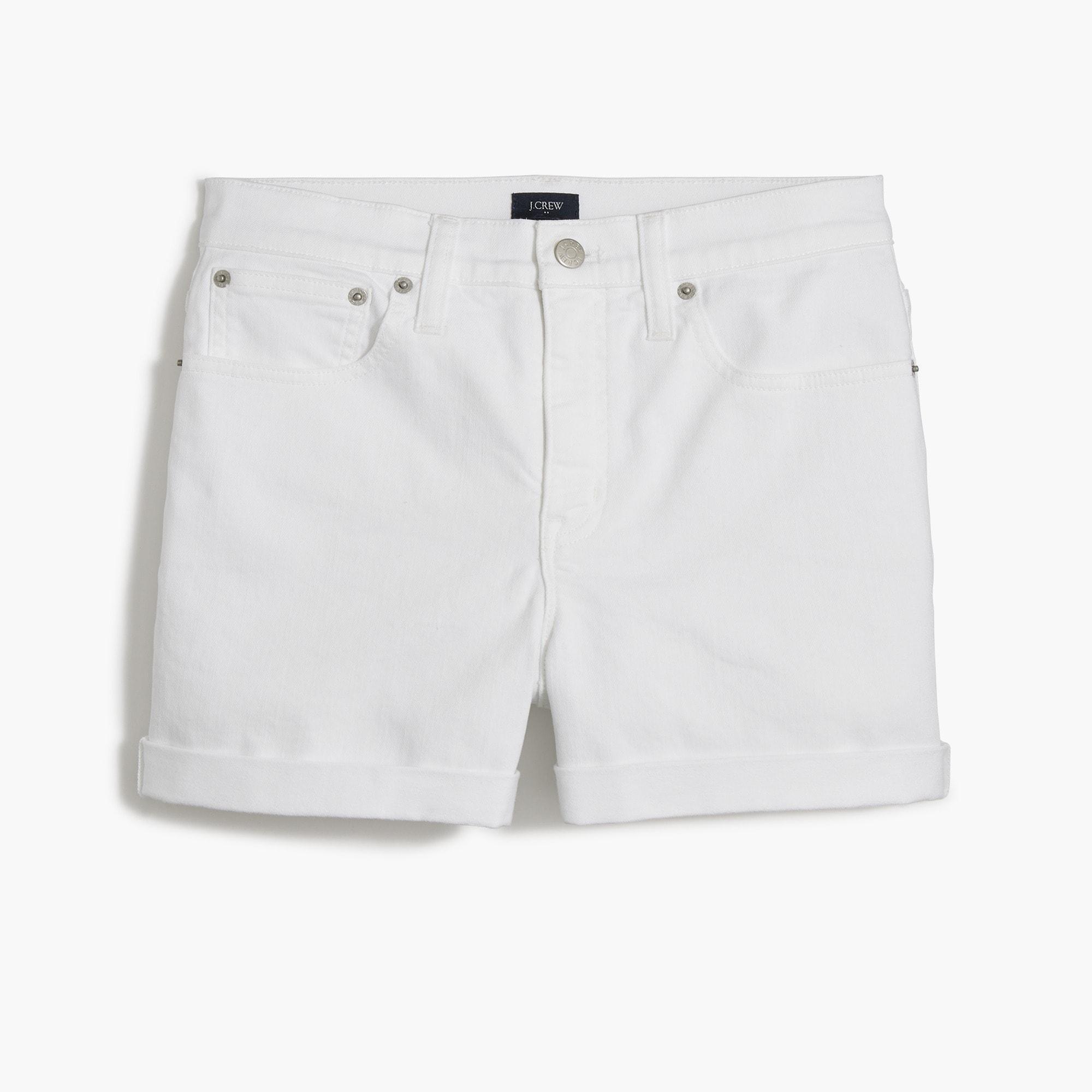 Classic white denim short product image