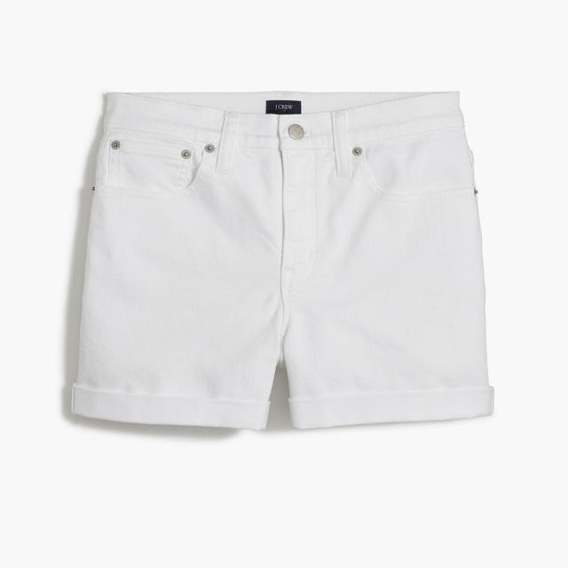 Classic white denim short Product Image