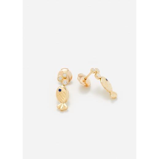 PAIRE DE BOUCLES D’OREILLE SOUS L’EAU OR JAUNE Product Image